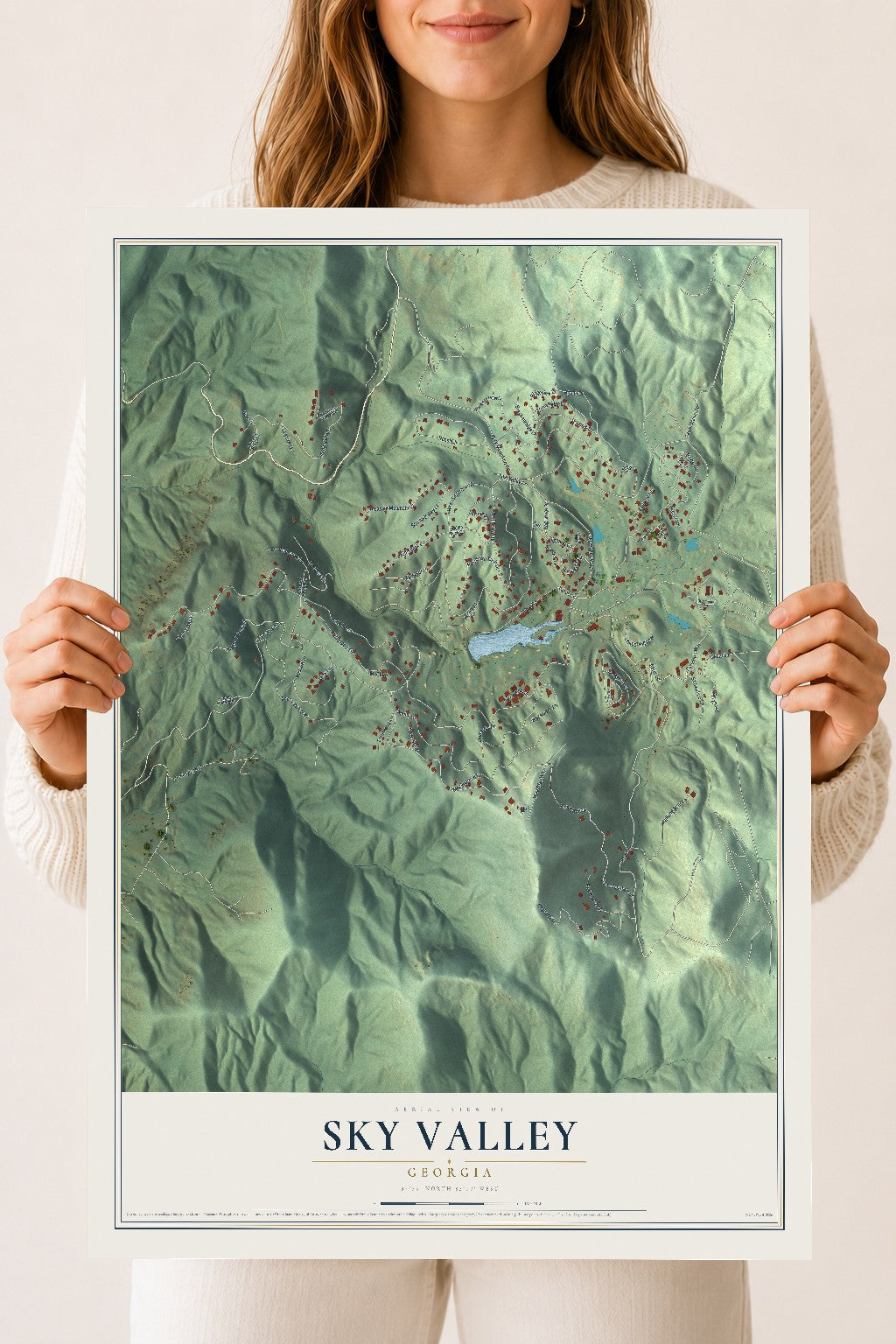 Sky Valley, Georgia map print, 18" x 24" Archival Matte Print mockup