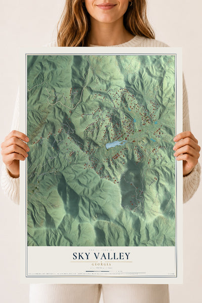 Sky Valley, Georgia map print, 18" x 24" Archival Matte Print mockup