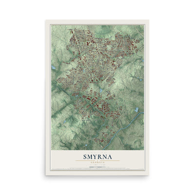 Smyrna, Georgia map print, 12" x 18" Archival Matte Print mockup