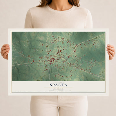 Sparta, Georgia map print, 12" x 18" Archival Matte Print mockup