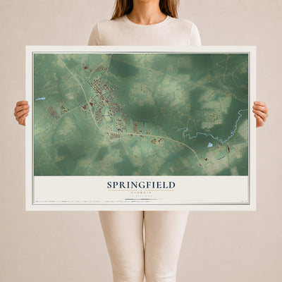 Springfield, Georgia map print, 24" x 36" Archival Matte Print mockup