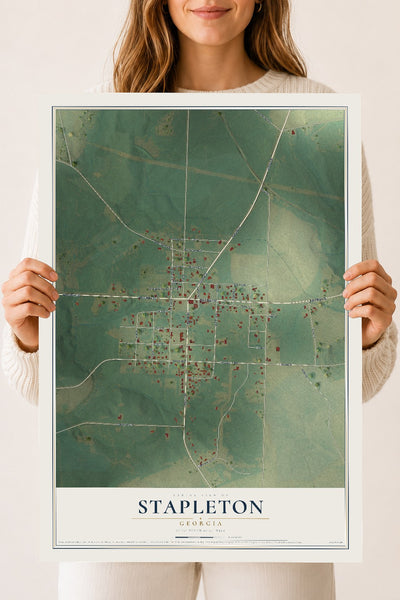 Stapleton, Georgia map print, 18" x 24" Archival Matte Print mockup