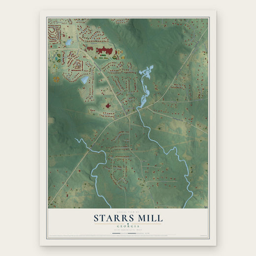 Starrs Mill, Georgia map print, the full design