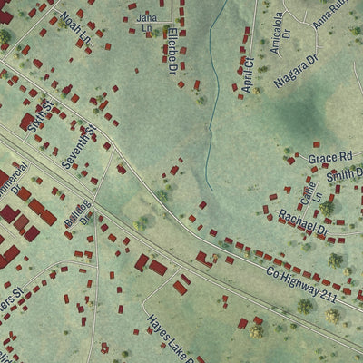 Close-up 1 of the Statham, Georgia map artwork
