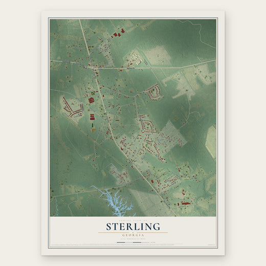 Sterling, Georgia map print, the full design