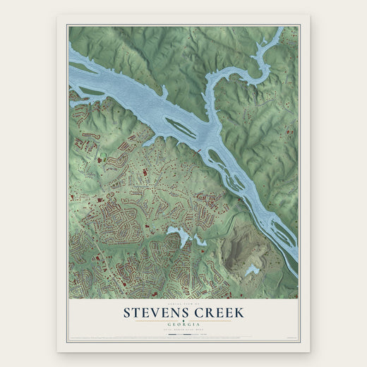 Stevens Creek, Georgia map print, the full design