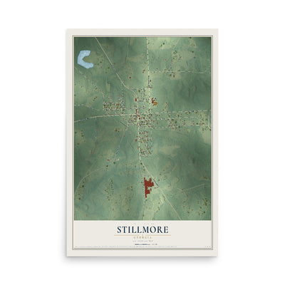 Stillmore, Georgia map print, 12" x 18" Archival Matte Print mockup