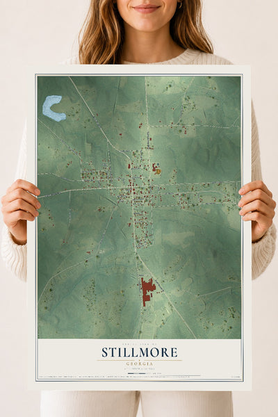 Stillmore, Georgia map print, 18" x 24" Archival Matte Print mockup