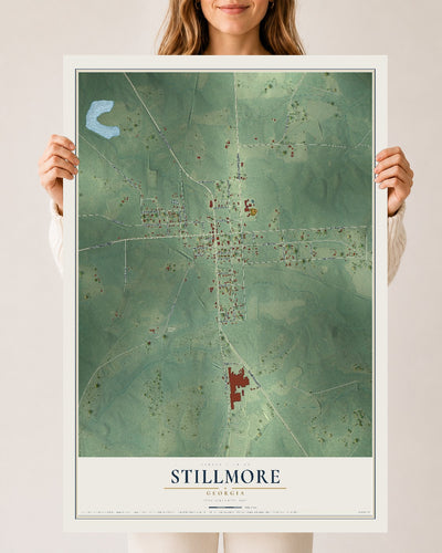 Stillmore, Georgia map print, 24" x 36" Archival Matte Print mockup