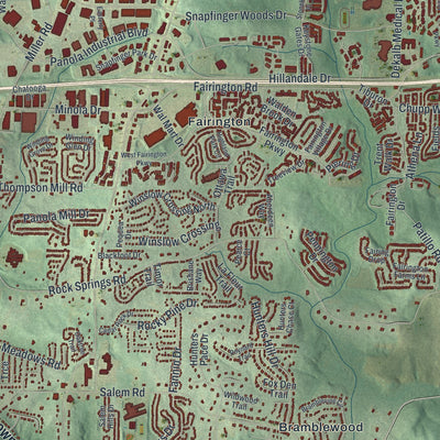 Close-up 1 of the Stonecrest, Georgia map artwork