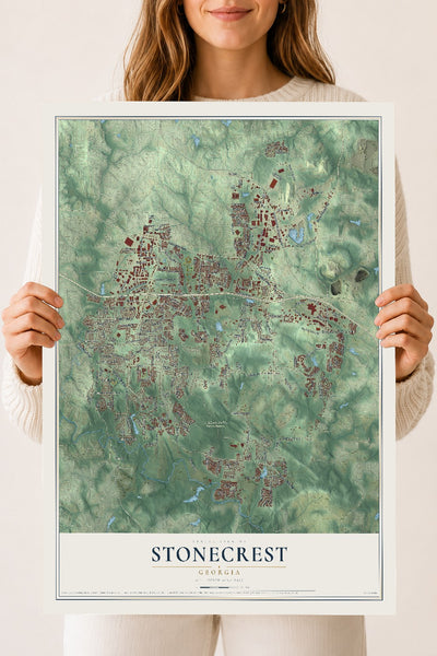 Stonecrest, Georgia map print, 18" x 24" Archival Matte Print mockup