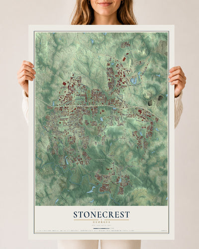 Stonecrest, Georgia map print, 24" x 36" Archival Matte Print mockup