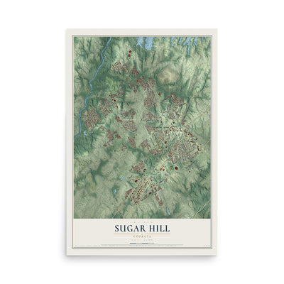 Sugar Hill, Georgia map print, 12" x 18" Archival Matte Print mockup