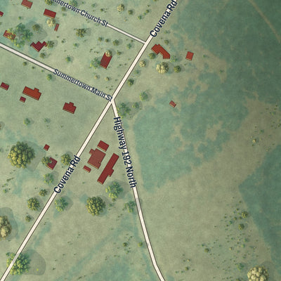 Close-up 1 of the Summertown, Georgia map artwork