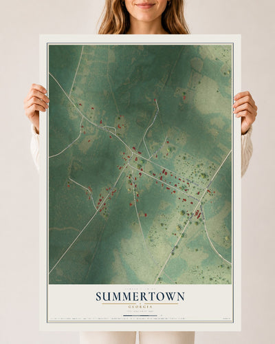 Summertown, Georgia map print, 24" x 36" Archival Matte Print mockup