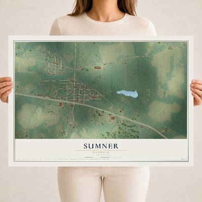 Sumner, Georgia map print, 18" x 24" Archival Matte Print mockup