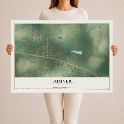 Sumner, Georgia map print, 24" x 36" Archival Matte Print mockup