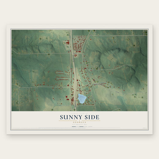 Sunny Side, Georgia map print, the full design