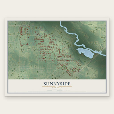 Sunnyside, Georgia map print, the full design