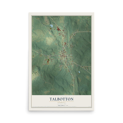 Talbotton, Georgia map print, 12" x 18" Archival Matte Print mockup