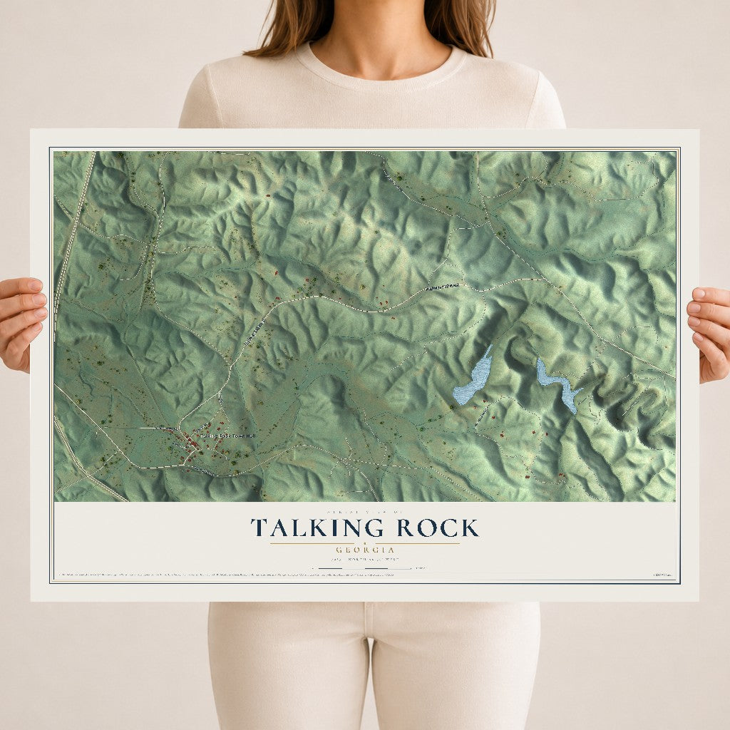 Talking Rock, Georgia map print, 18" x 24" Archival Matte Print mockup