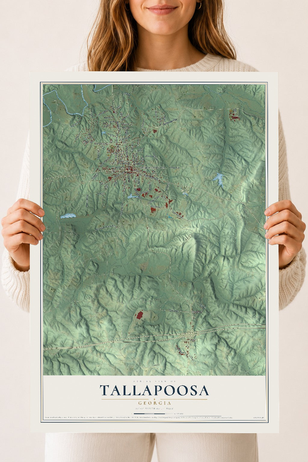 Tallapoosa, Georgia map print, 18" x 24" Archival Matte Print mockup