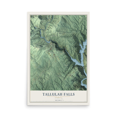 Tallulah Falls, Georgia map print, 12" x 18" Archival Matte Print mockup