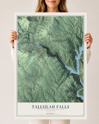 Tallulah Falls, Georgia map print, 24" x 36" Archival Matte Print mockup