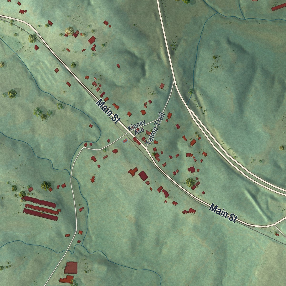 Close-up 1 of the Talmo, Georgia map artwork