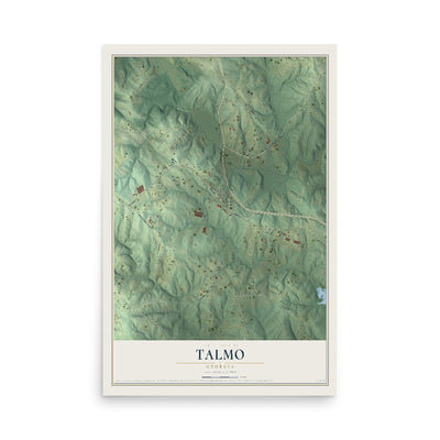 Talmo, Georgia map print, 12" x 18" Archival Matte Print mockup