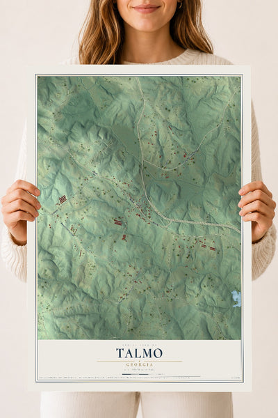 Talmo, Georgia map print, 18" x 24" Archival Matte Print mockup
