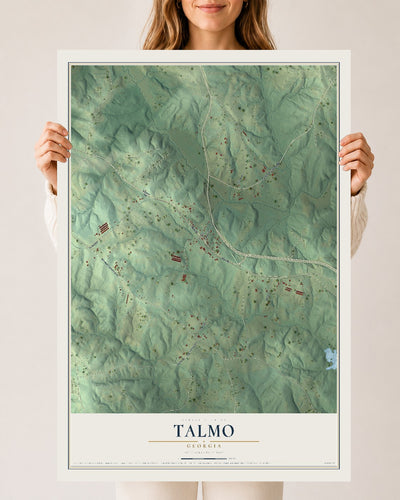 Talmo, Georgia map print, 24" x 36" Archival Matte Print mockup