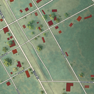Close-up 1 of the Tarrytown, Georgia map artwork