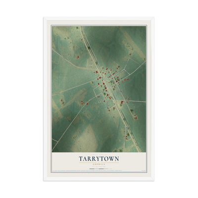 Tarrytown, Georgia map print, 12" x 18" W/ White Ayous Wood Frame mockup