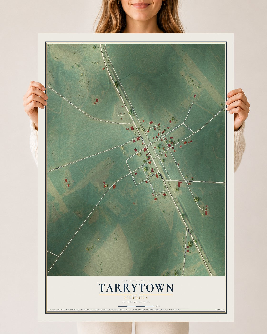 Tarrytown, Georgia map print, 24" x 36" Archival Matte Print mockup