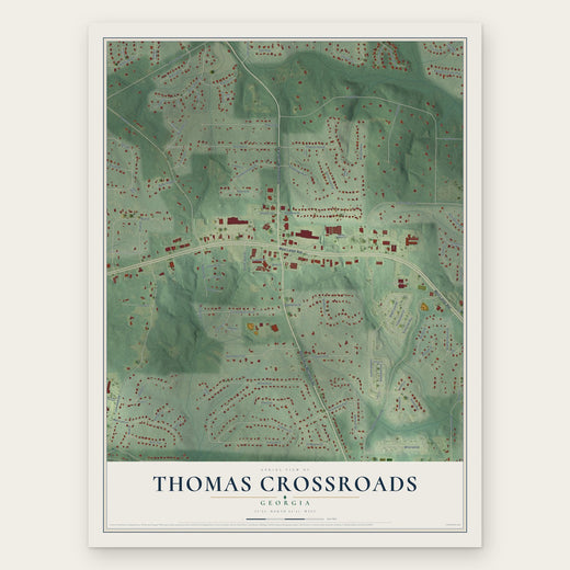 Thomas Crossroads, Georgia map print, the full design