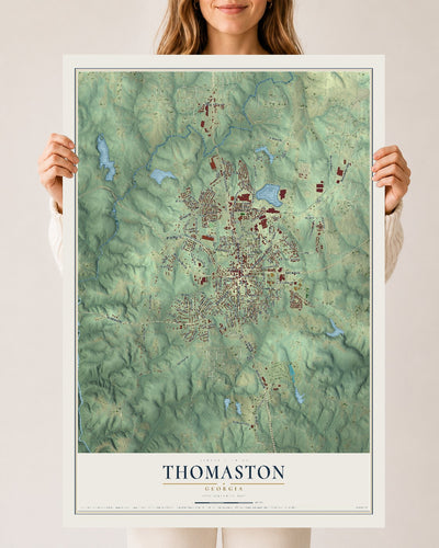 Thomaston, Georgia map print, 24" x 36" Archival Matte Print mockup