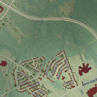 Close-up 2 of the Thomson, Georgia map artwork