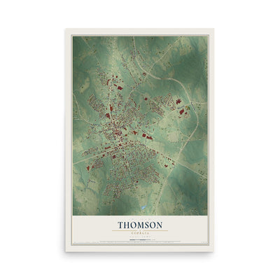 Thomson, Georgia map print, 12" x 18" Archival Matte Print mockup