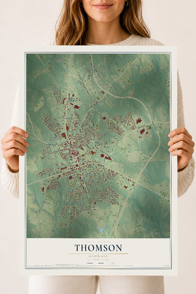 Thomson, Georgia map print, 18" x 24" Archival Matte Print mockup