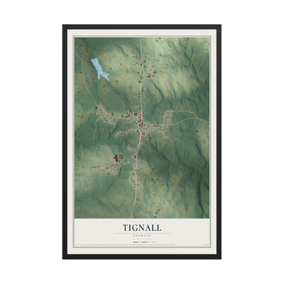 Tignall, Georgia map print, 12" x 18" W/ Black Ayous Wood Frame mockup