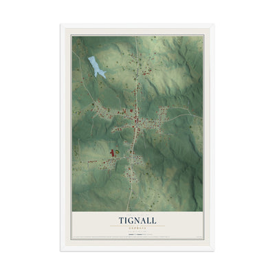 Tignall, Georgia map print, 12" x 18" W/ White Ayous Wood Frame mockup