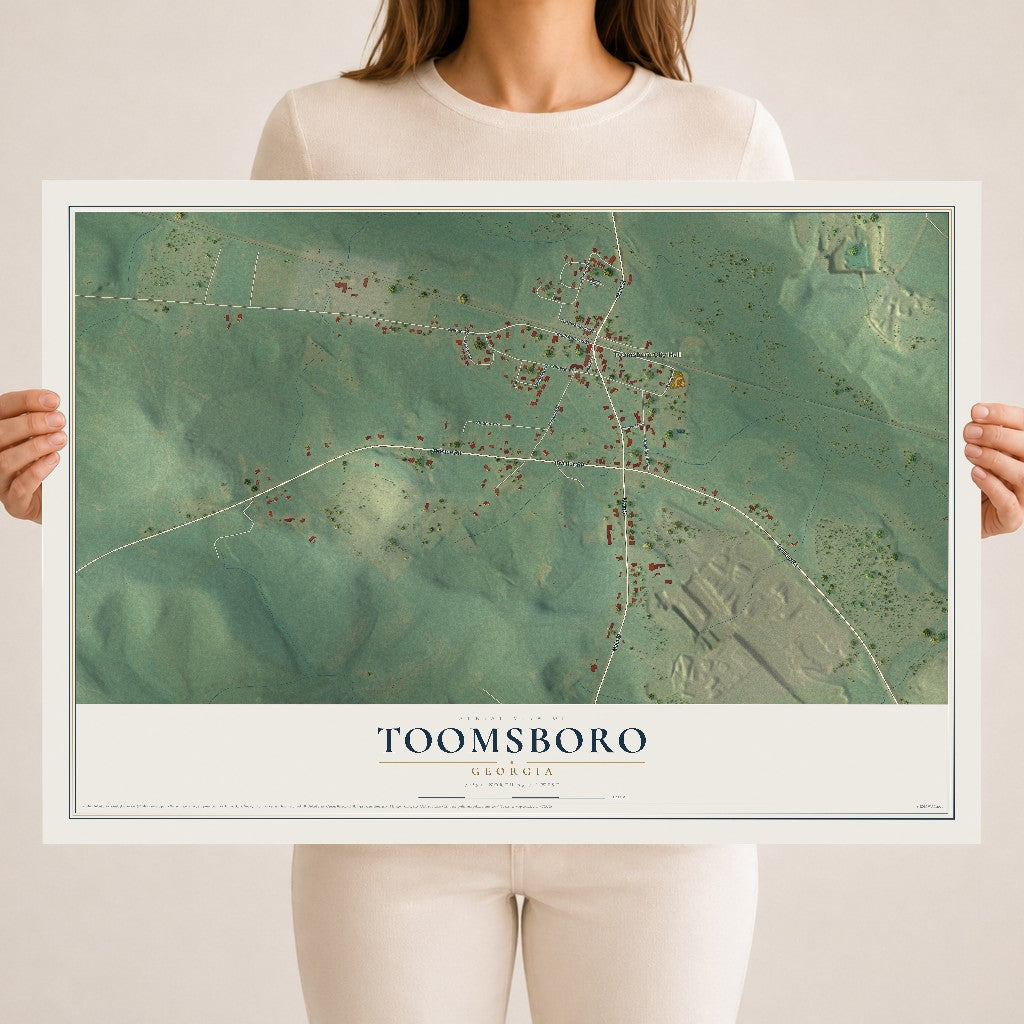 Toomsboro, Georgia map print, 18" x 24" Archival Matte Print mockup