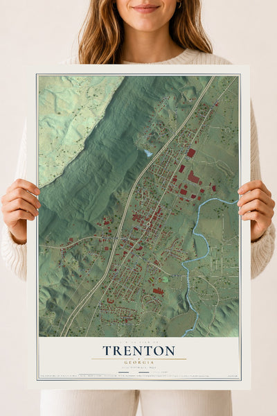 Trenton, Georgia map print, 18" x 24" Archival Matte Print mockup