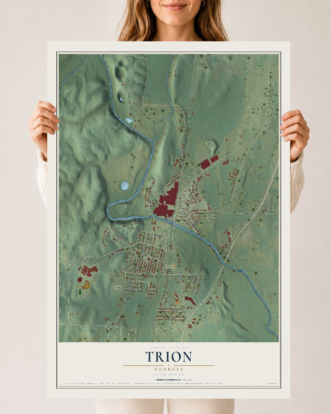 Trion, Georgia map print, 24" x 36" Archival Matte Print mockup