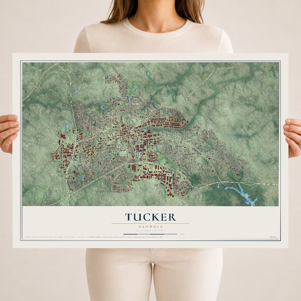 Tucker, Georgia map print, 18" x 24" Archival Matte Print mockup