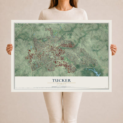 Tucker, Georgia map print, 24" x 36" Archival Matte Print mockup