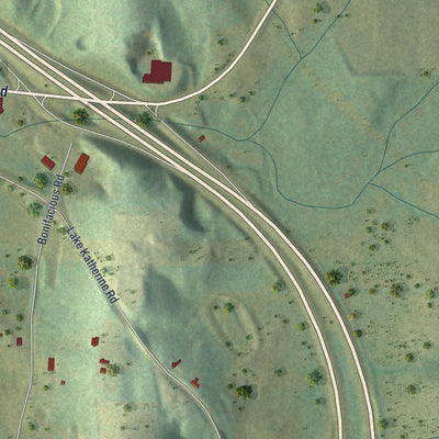 Close-up 2 of the Tunnel Hill, Georgia map artwork