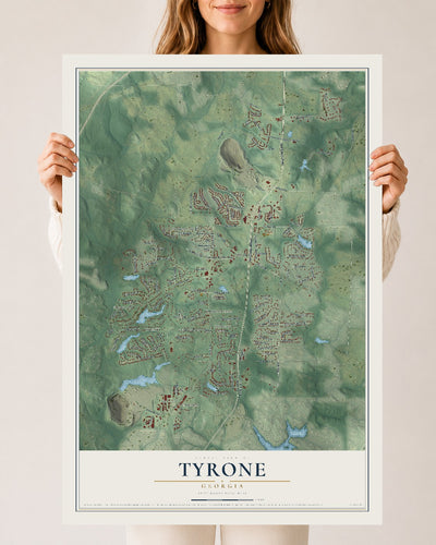 Tyrone, Georgia map print, 24" x 36" Archival Matte Print mockup