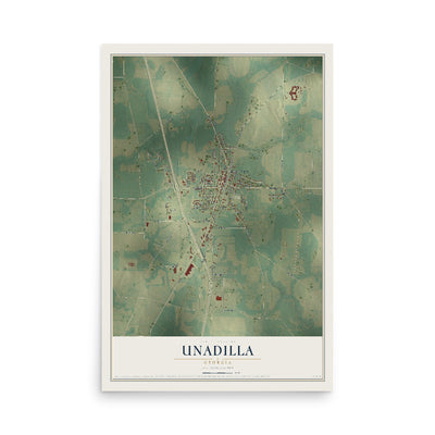 Unadilla, Georgia map print, 12" x 18" Archival Matte Print mockup
